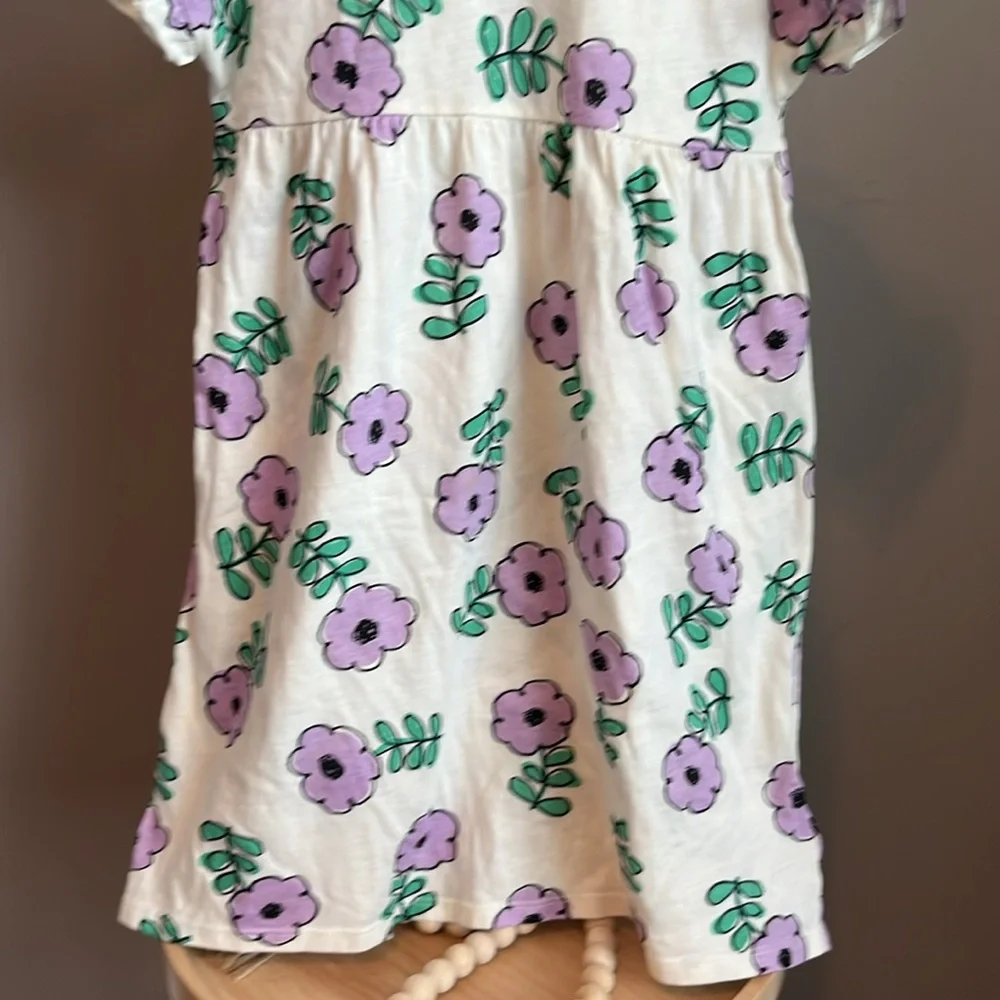 Old Navy White Dress with Lavender Floral Print